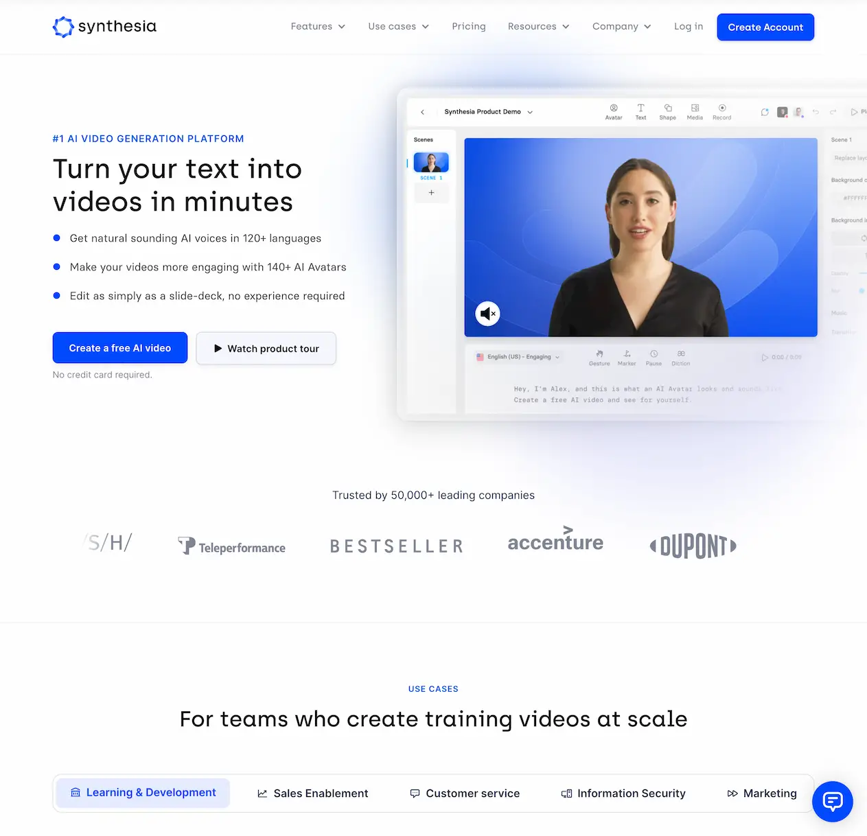 Synthesia-the Best AI Video generation platform-Turn your text into videos in minutes