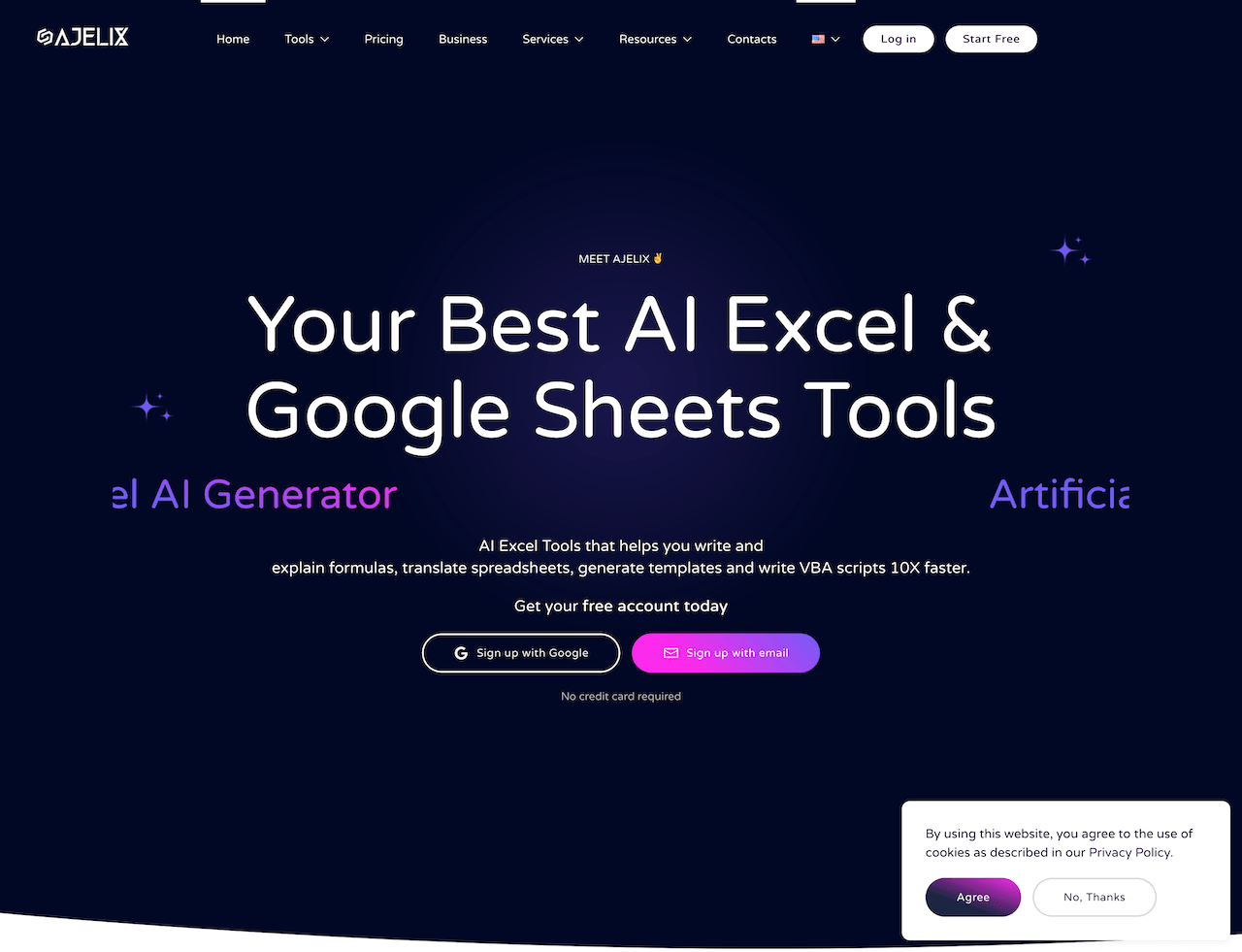 Ajelix-Best AI Excel & Google Sheets Tools