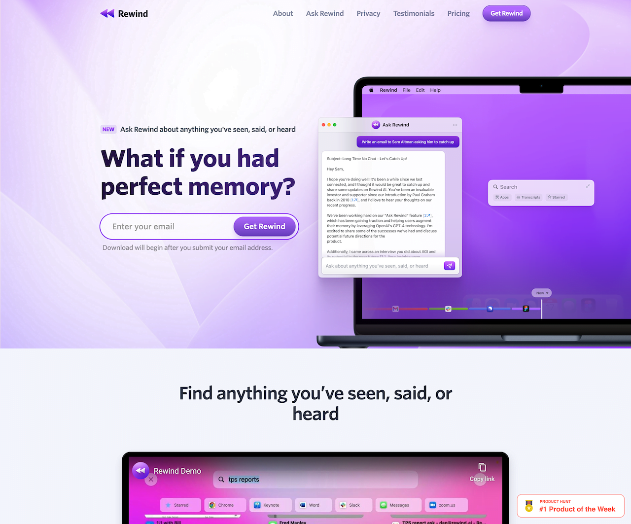 Rewind-Truly Personalized AI