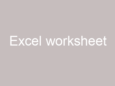 Excel worksheet