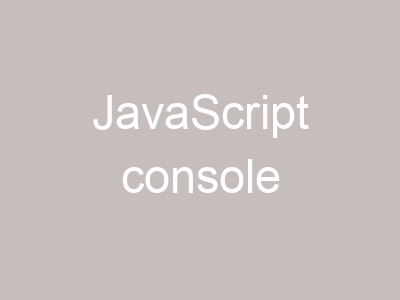 JavaScript console