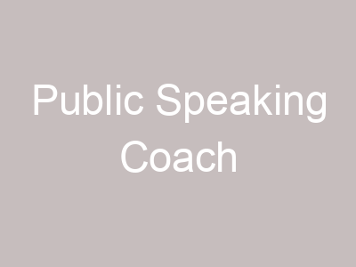 Public Speaking Coach