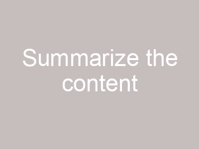 Summarize the content