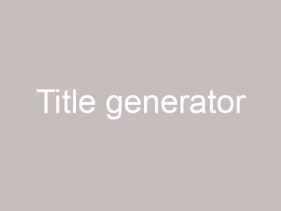 Title generator