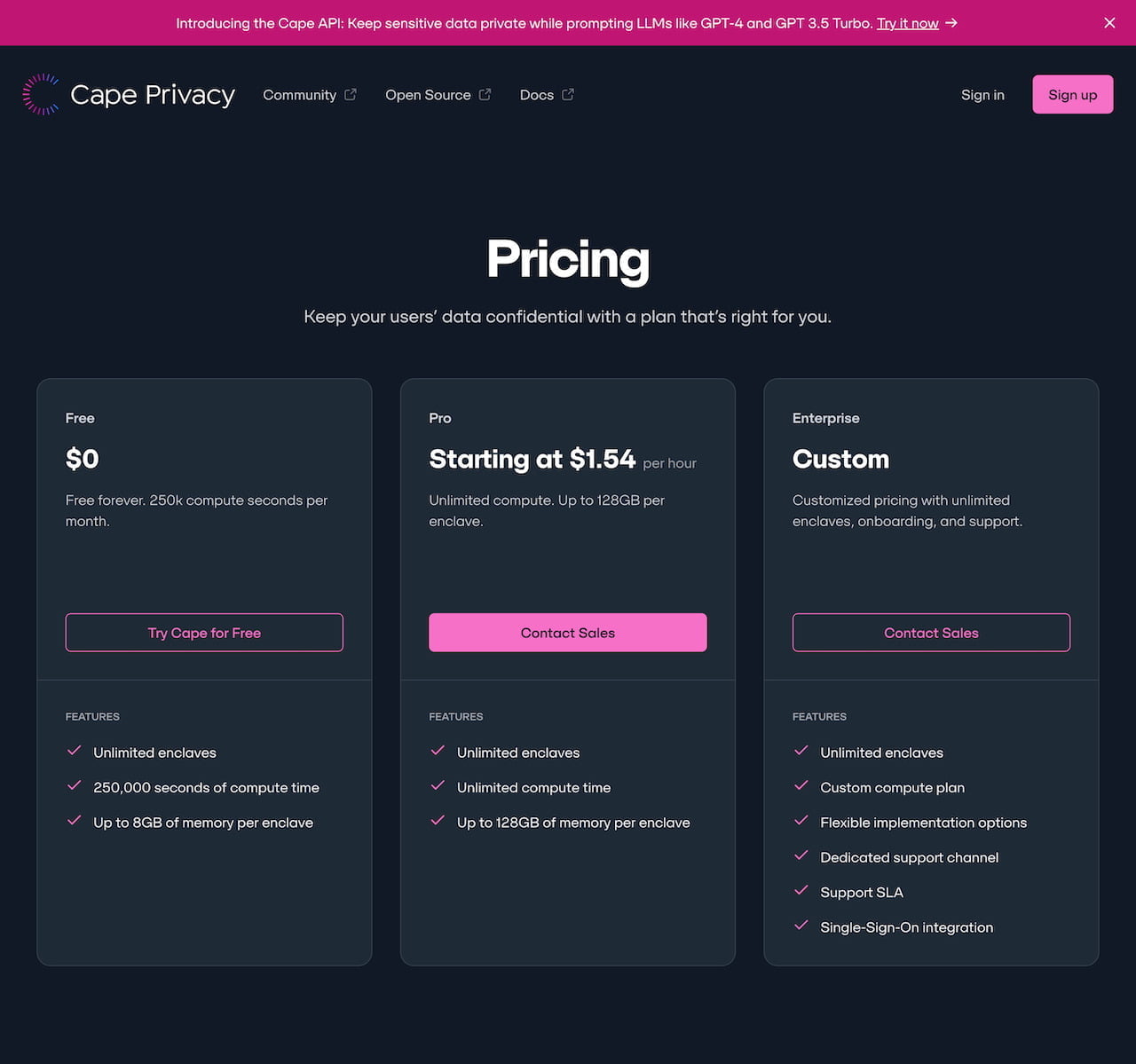 Cape Privacy - Protecting Sensitive Data through Encryption and Confidential Computing