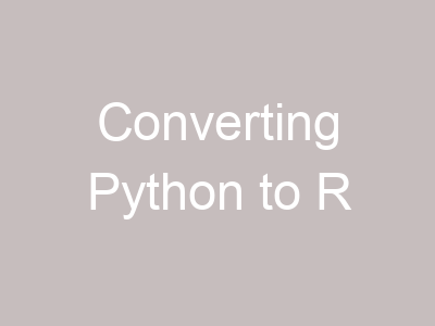 Converting Python to R