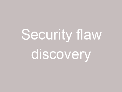 Security flaw discovery