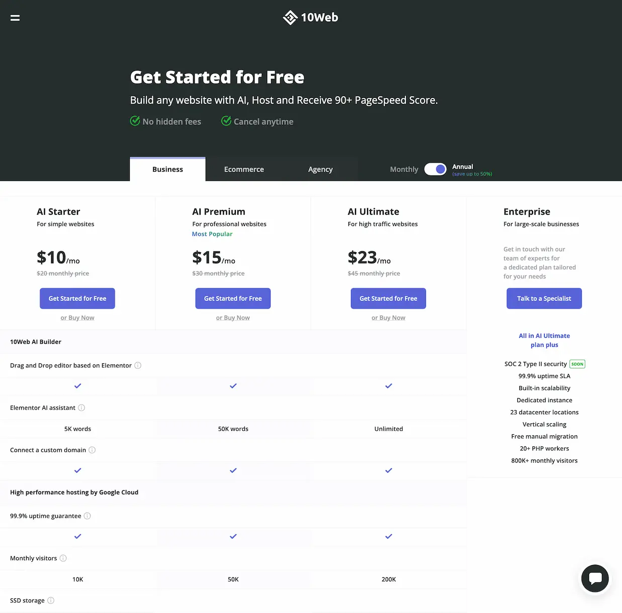 10web.io-Create a website using AI Website Builder, host it on 10Web Hosting,