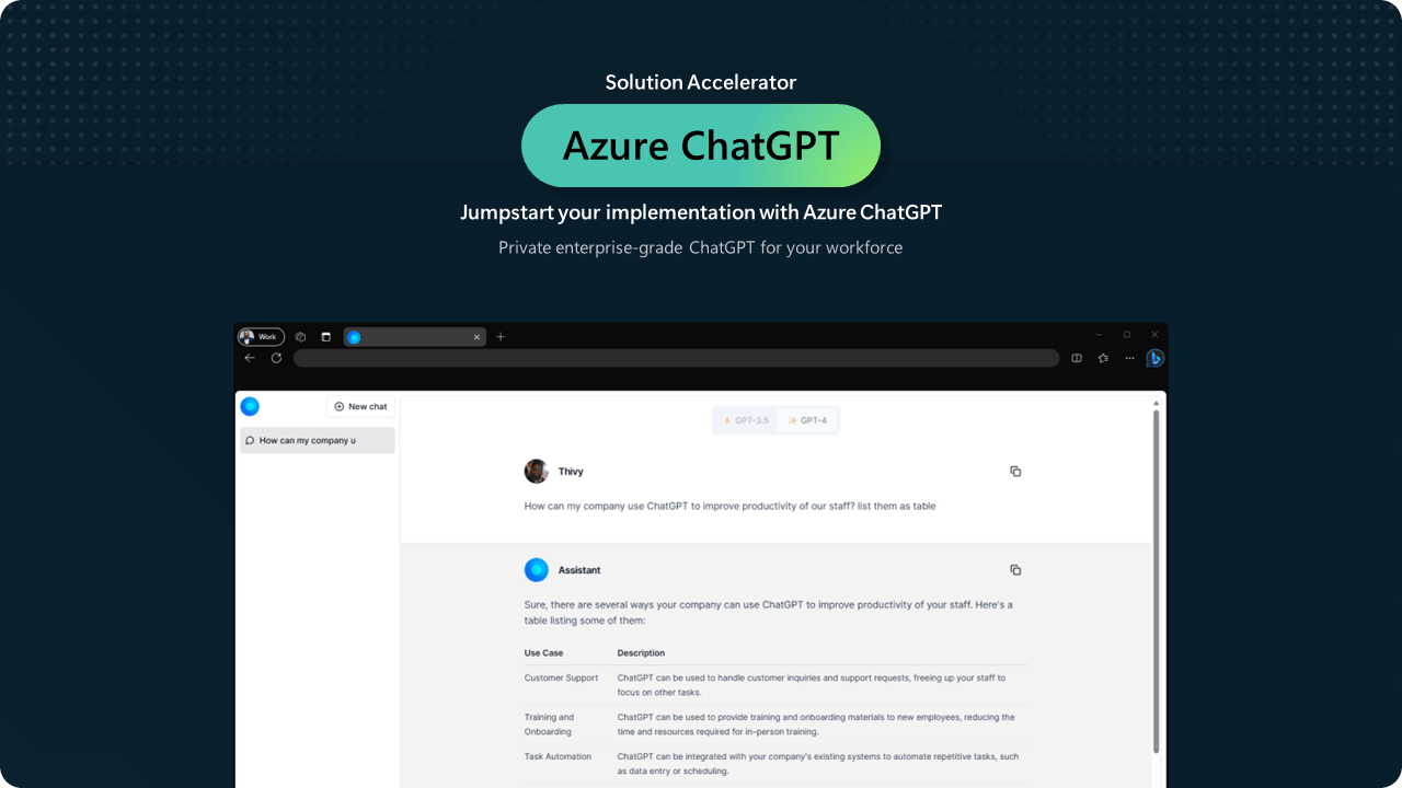 Azure ChatGPT- Private & secure ChatGPT for internal enterprise use