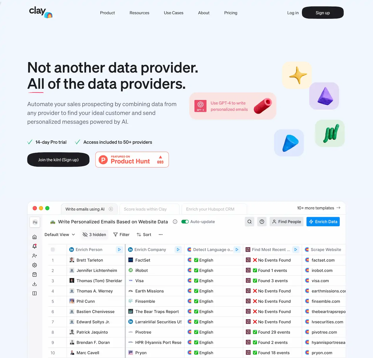 Clay.com-Automate your sales prospecting by combining data from any provider