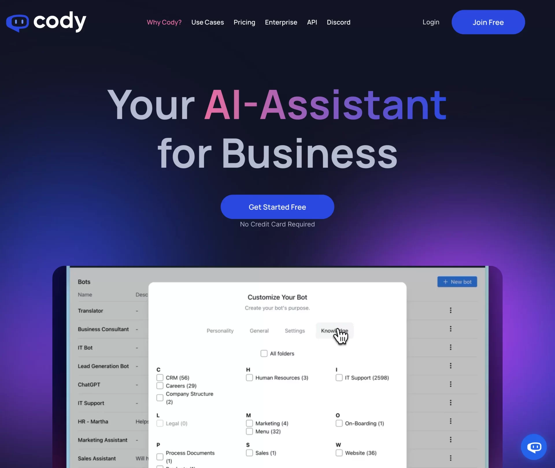 Cody AI-answers questions, helps with creative work, troubleshoots issues, and brainstorms ideas