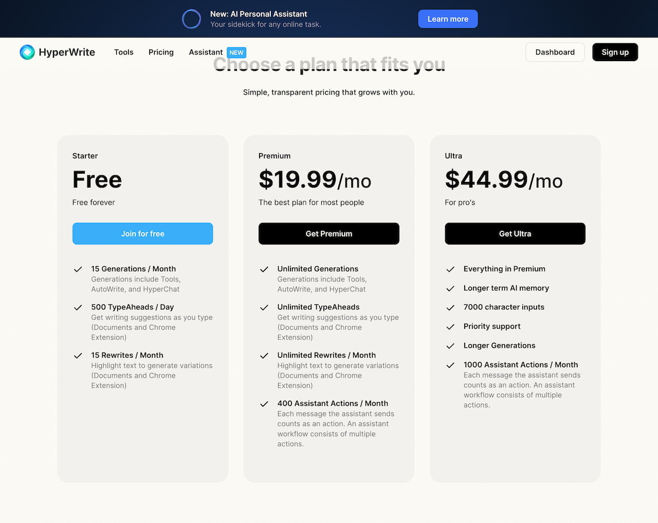 HyperWrite - Your Personal AI Writing Assistant