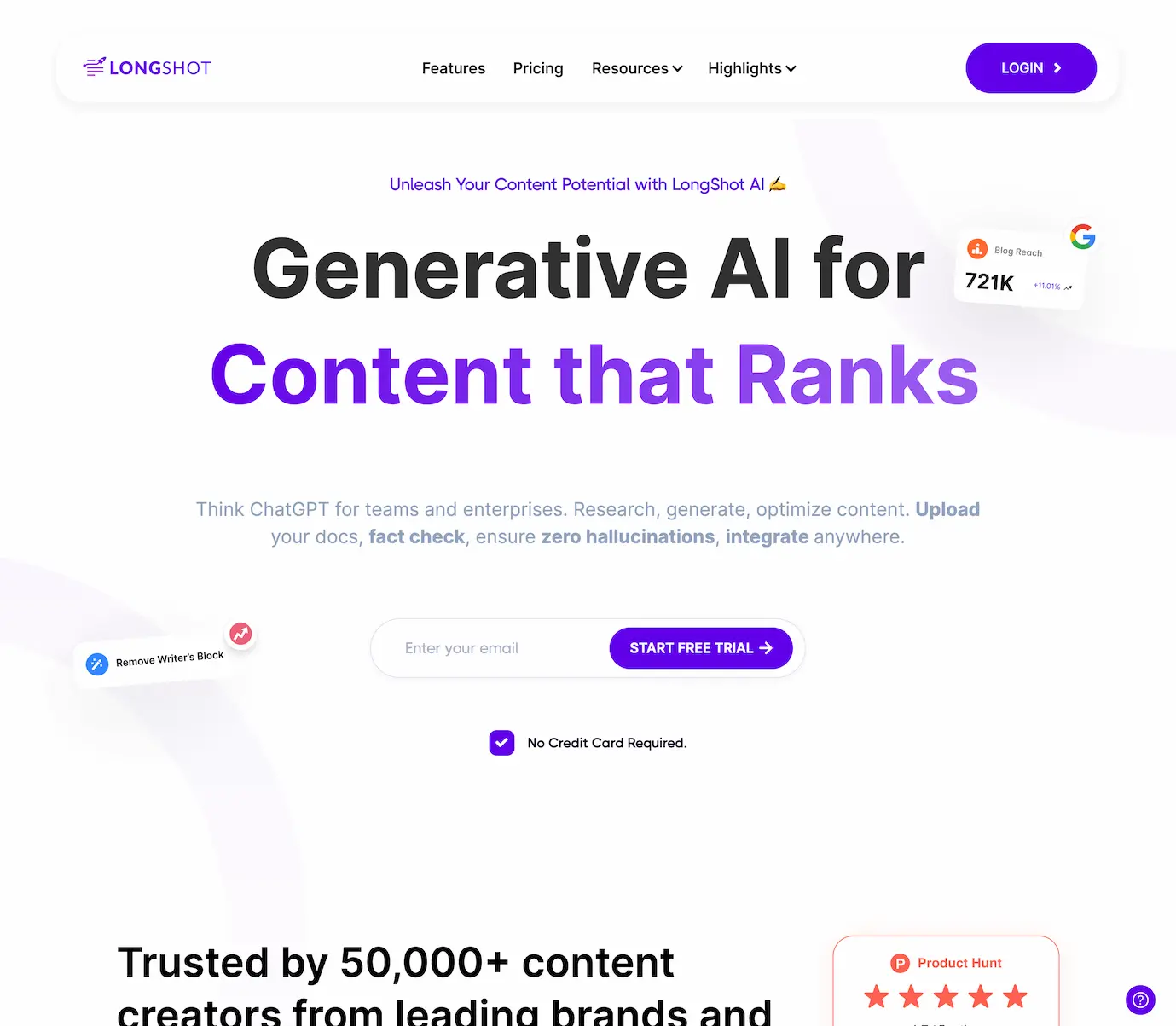 LongShot AI - ChatGPT for enterprises. Upload your docs, fact check, ensure zero hallucinations, and integrate anywhere