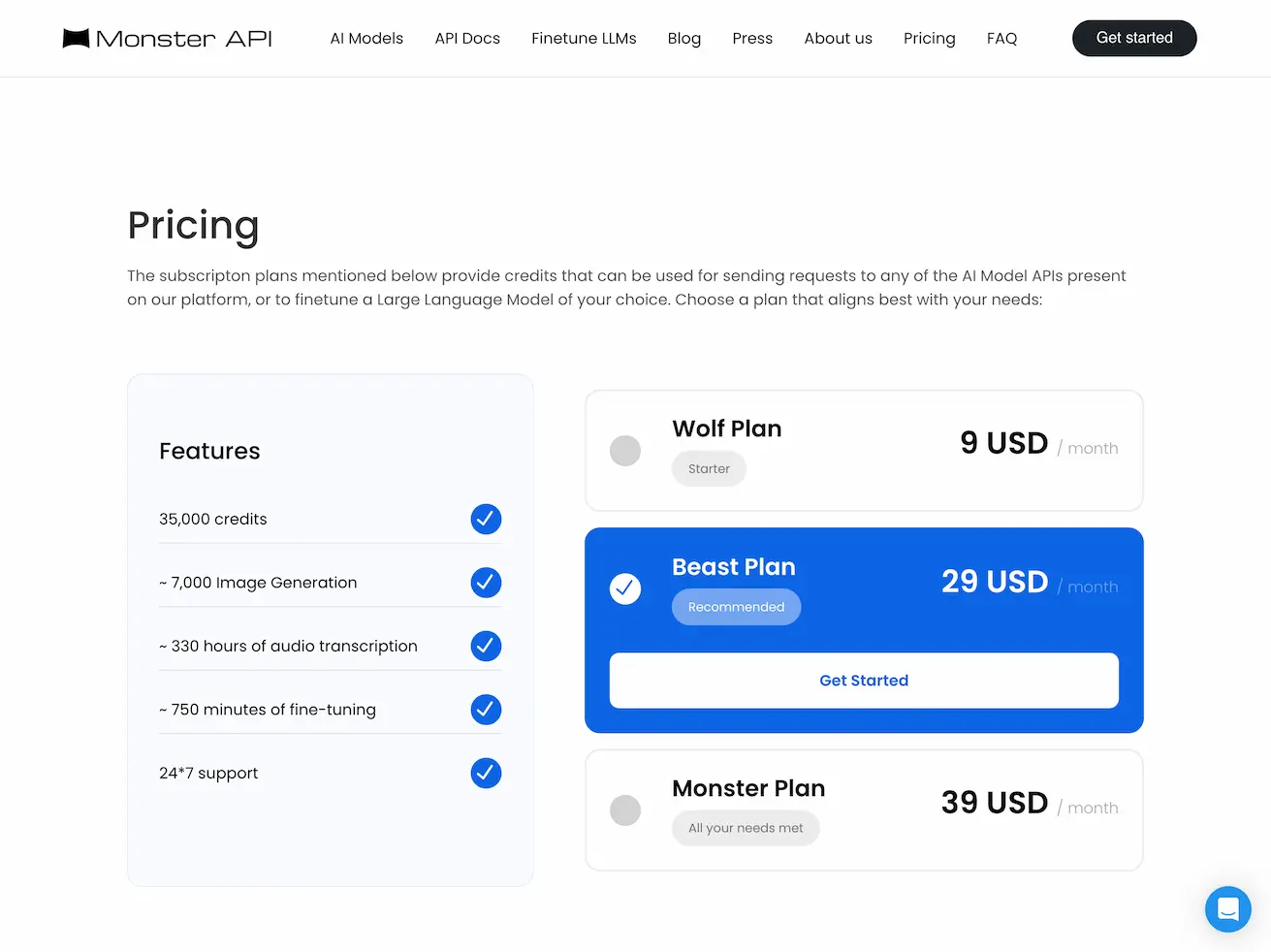 Monster API Empowering Generative AI for Developers