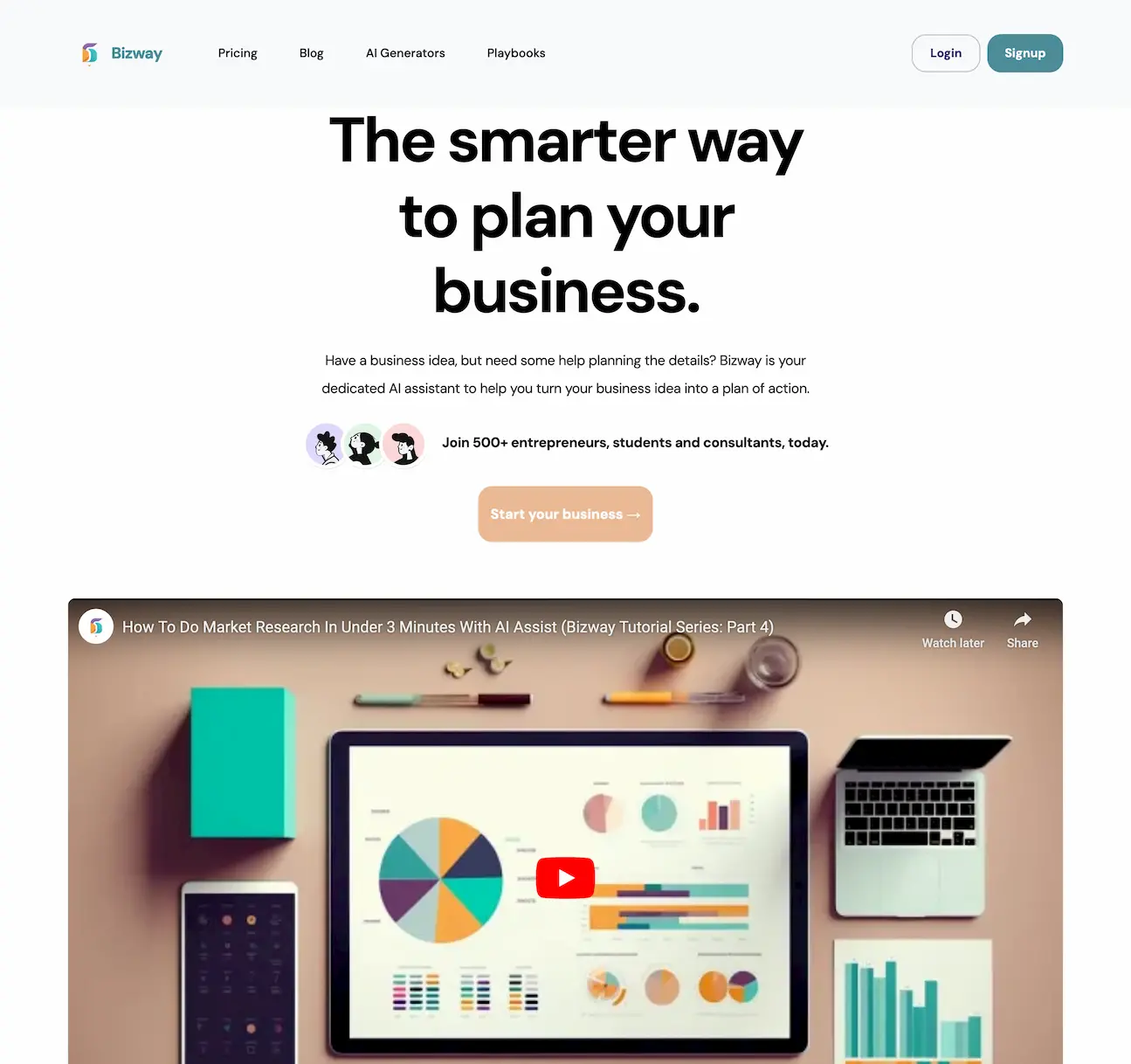 Bizway AI Business Plan Generator and Business Assistant