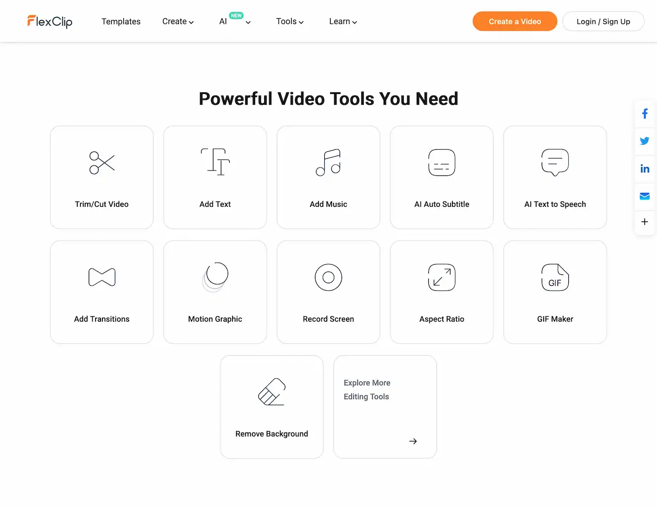 FlexClip-Online AI-powered video editing platform