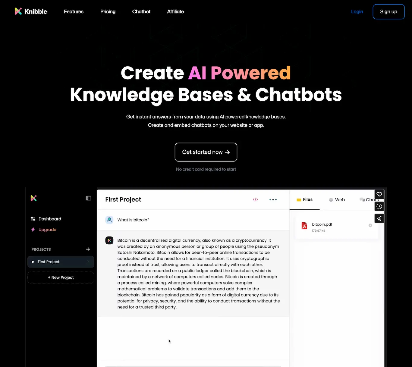 Knibble- AI-powered knowledge base and Custom AI Chatbot
