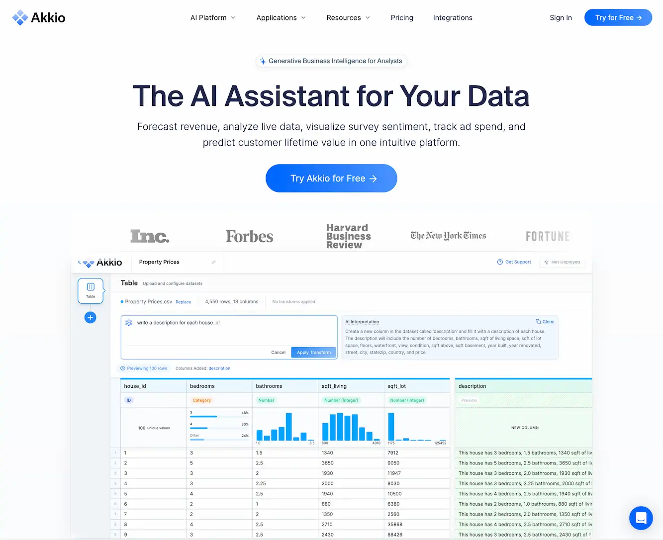 Akkio: Generative BI for Analysts Without Coding