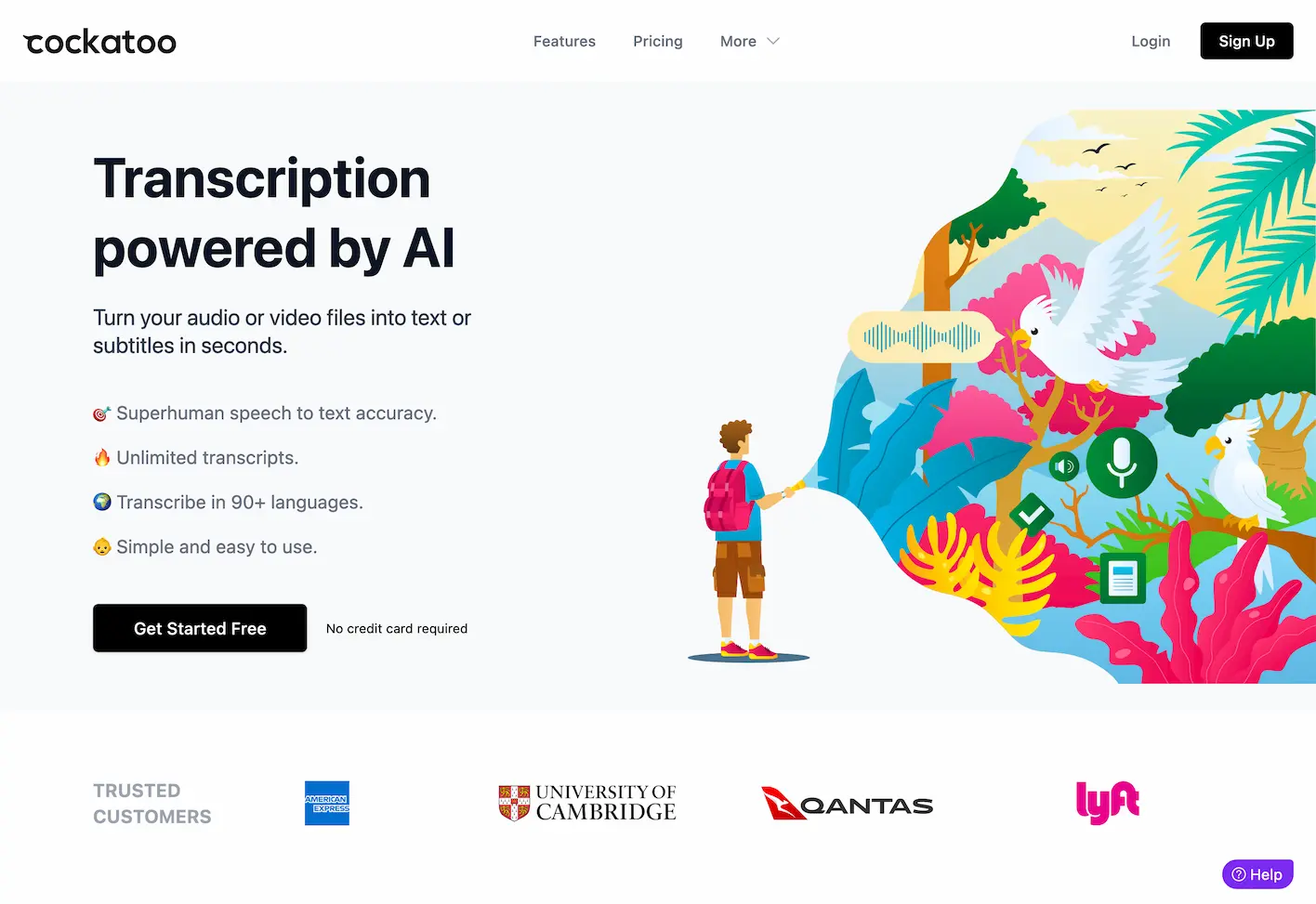 Cockatoo - Video to Text, Audio to Text, AI Transcription Services