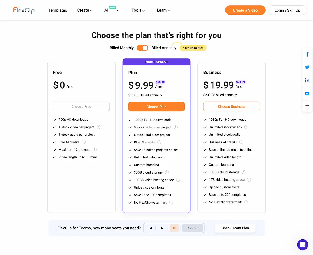 FlexClip-Online AI-powered video editing platform