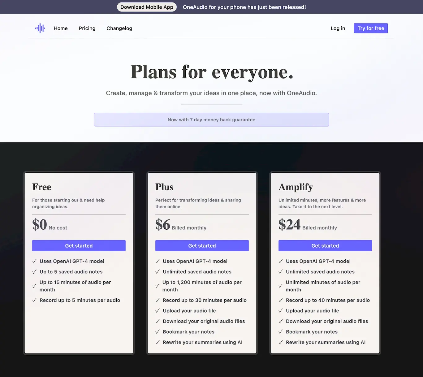 OneAudio AI - Transform Voice Recordings into Clean Summarized Notes