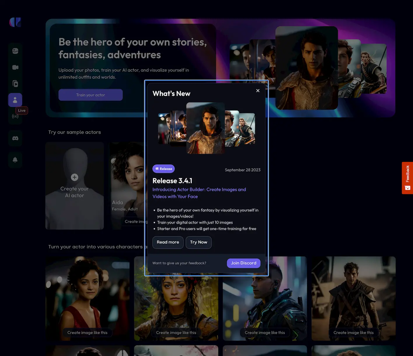 Actor Builder- Replicate yourself digitally with the help of just 10 images leveraging AI