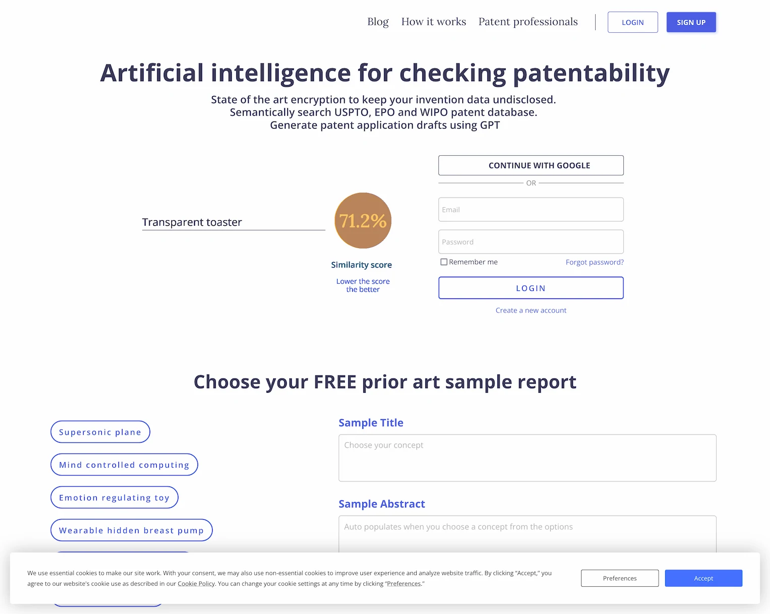 Chekable-Artificial intelligence for checking patentability