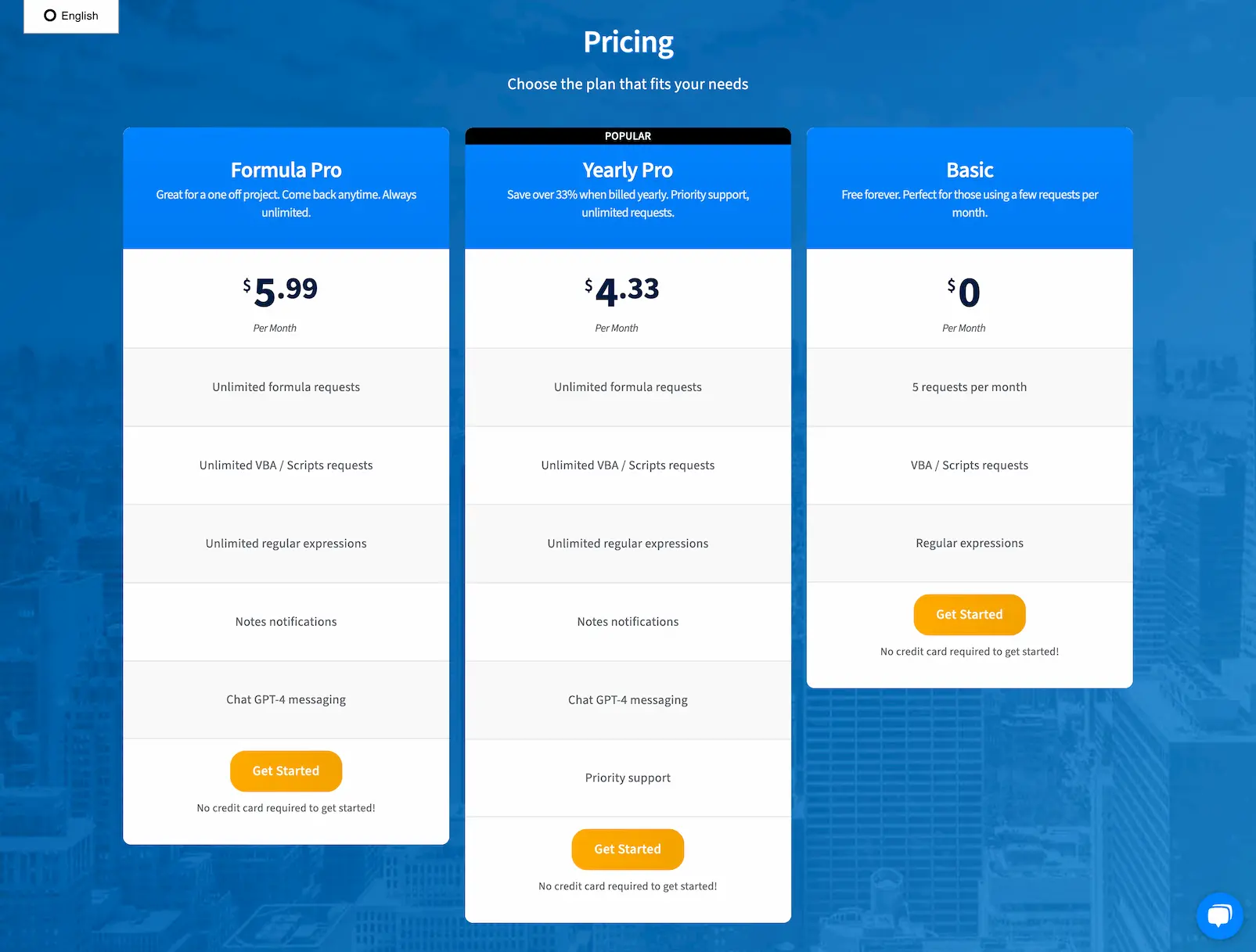 FormulasHQ - AI Generate Excel and Google Sheets Formulas Quickly pricing and features