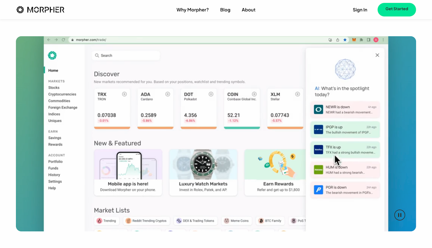 morpher ai investment analysis working dashboard