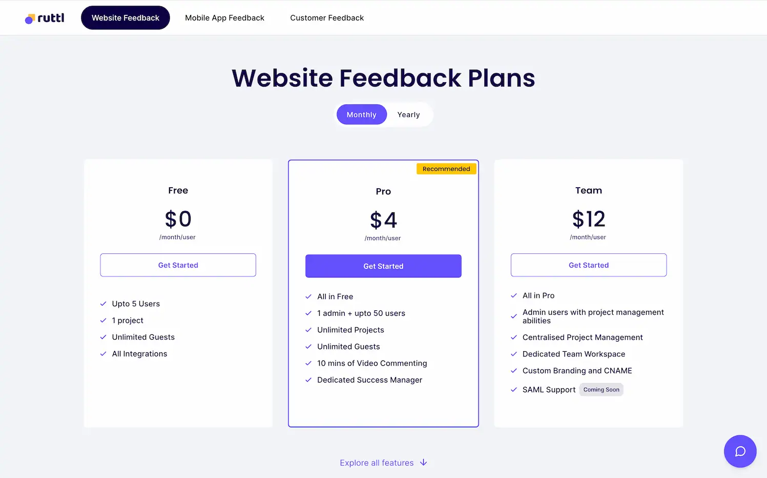Ruttl - Best Tool for Feedback pricing and features