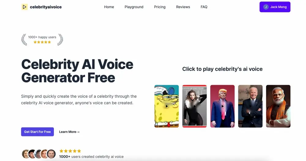 Celebrity AI Voice Cloning screenshot