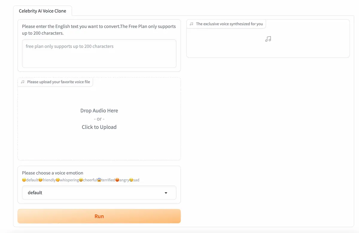 Celebrity AI Voice Cloning pricing and features