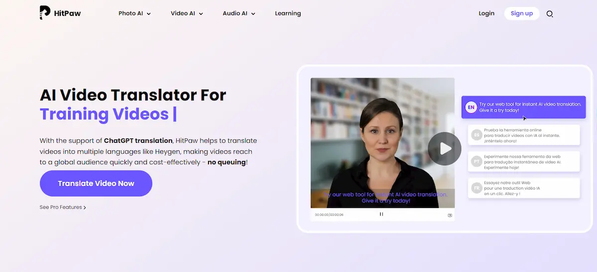 HitPaw Online Video Translator screenshot