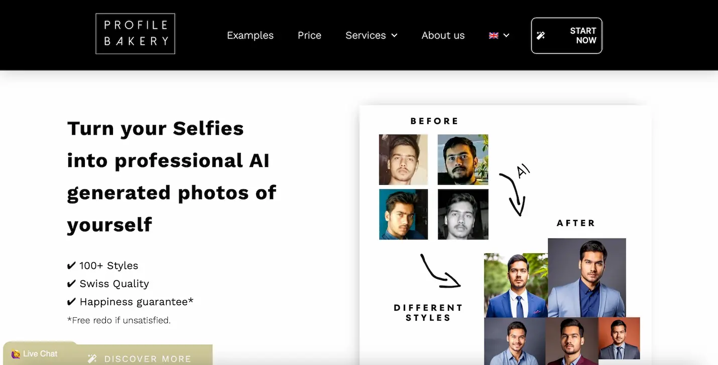 Profile Bakery - create headshots screenshot