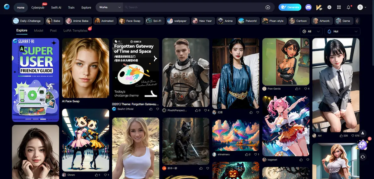 SeaArt.AI - premier free AI art generator screenshot