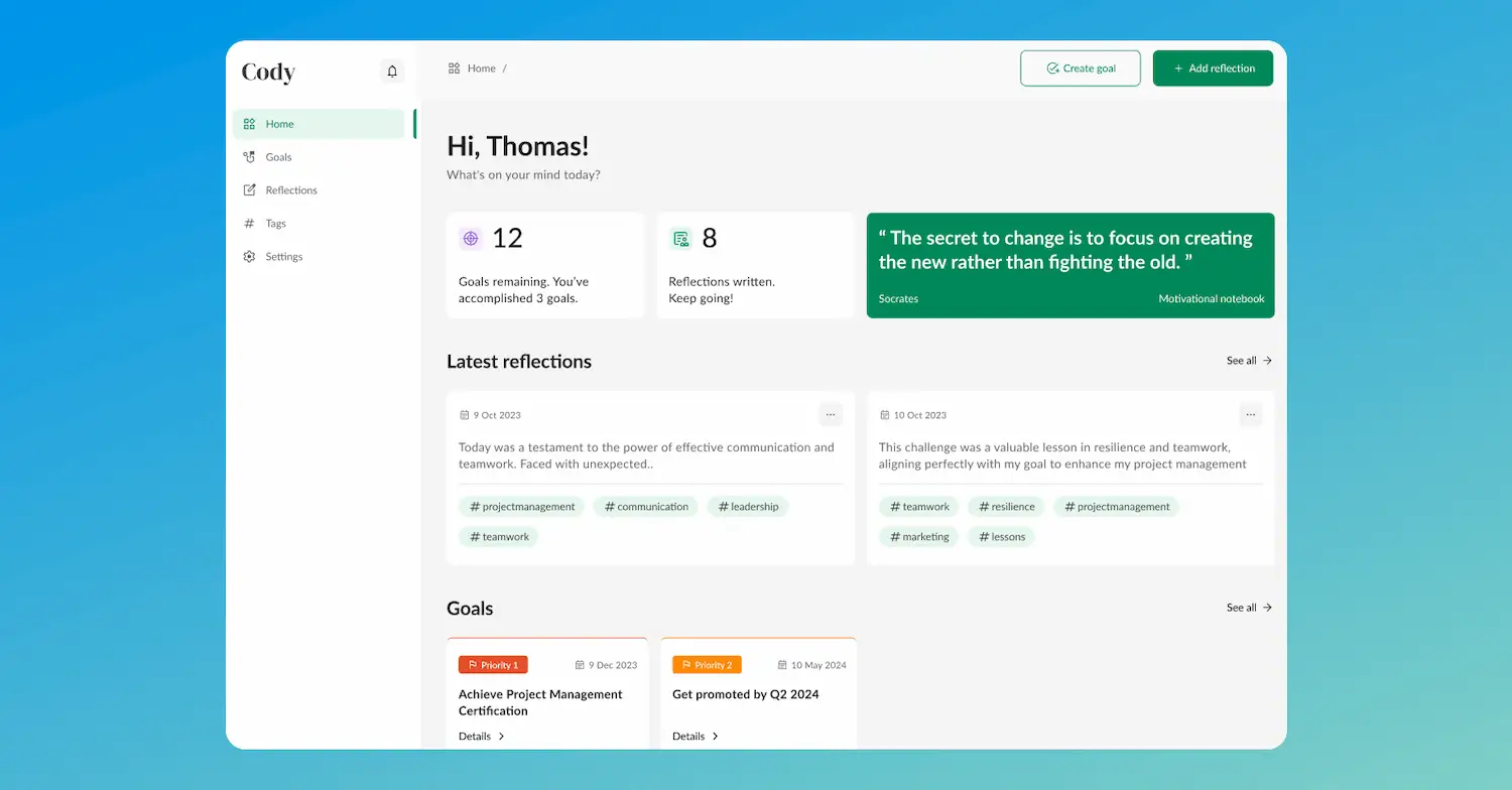 Cody AI Career Management Dashboard