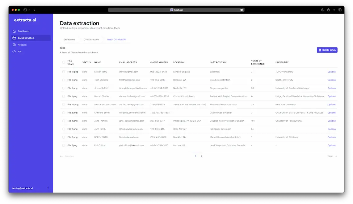 Extracta.ai - Data Extraction from Documents pricing and features