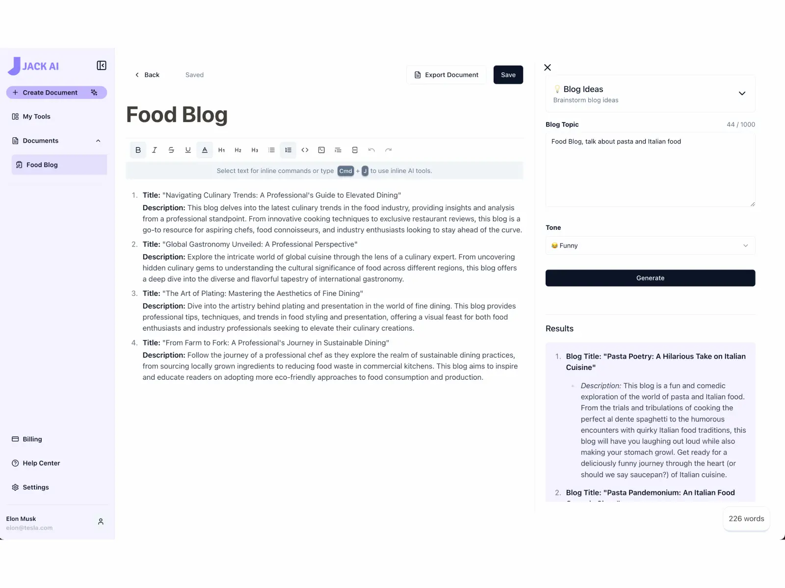 Jack AI - Marketing AI Copywriting