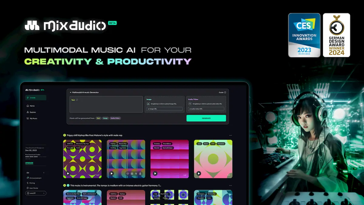 Mix.audio - AI music generator screenshot