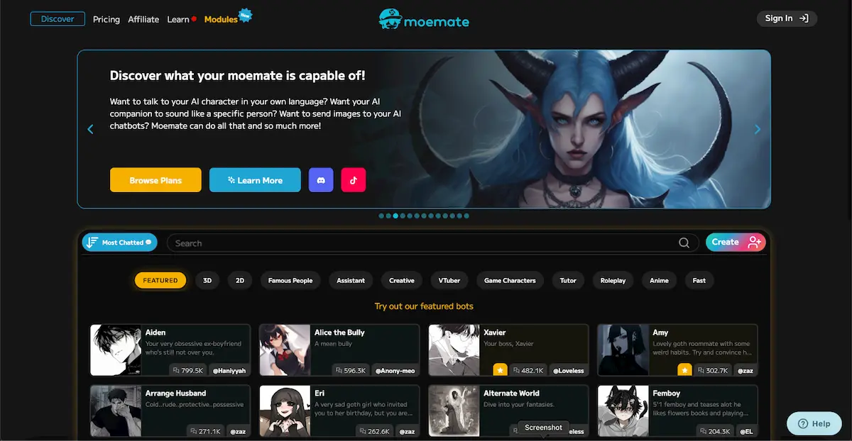 Moemate - AI Character Chat screenshot