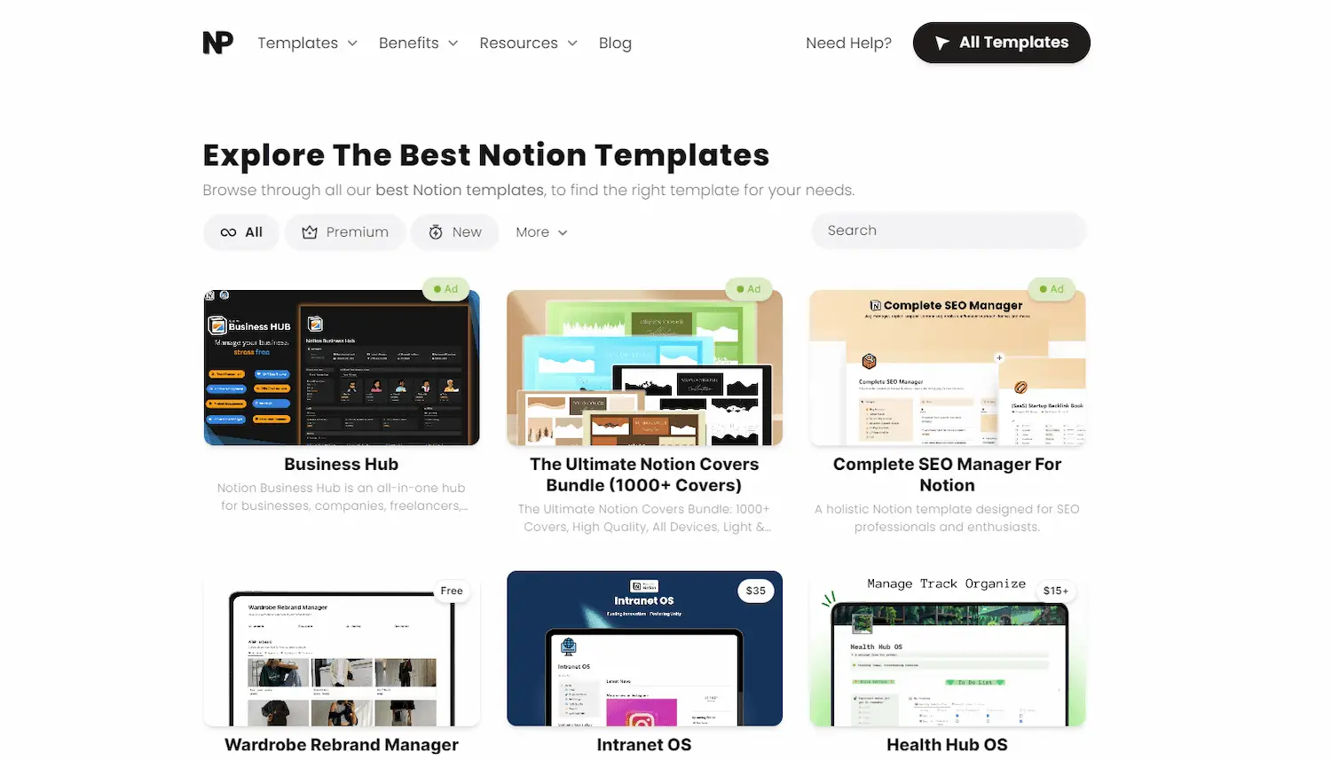 NotionPlates - Free Notion Templates screenshot