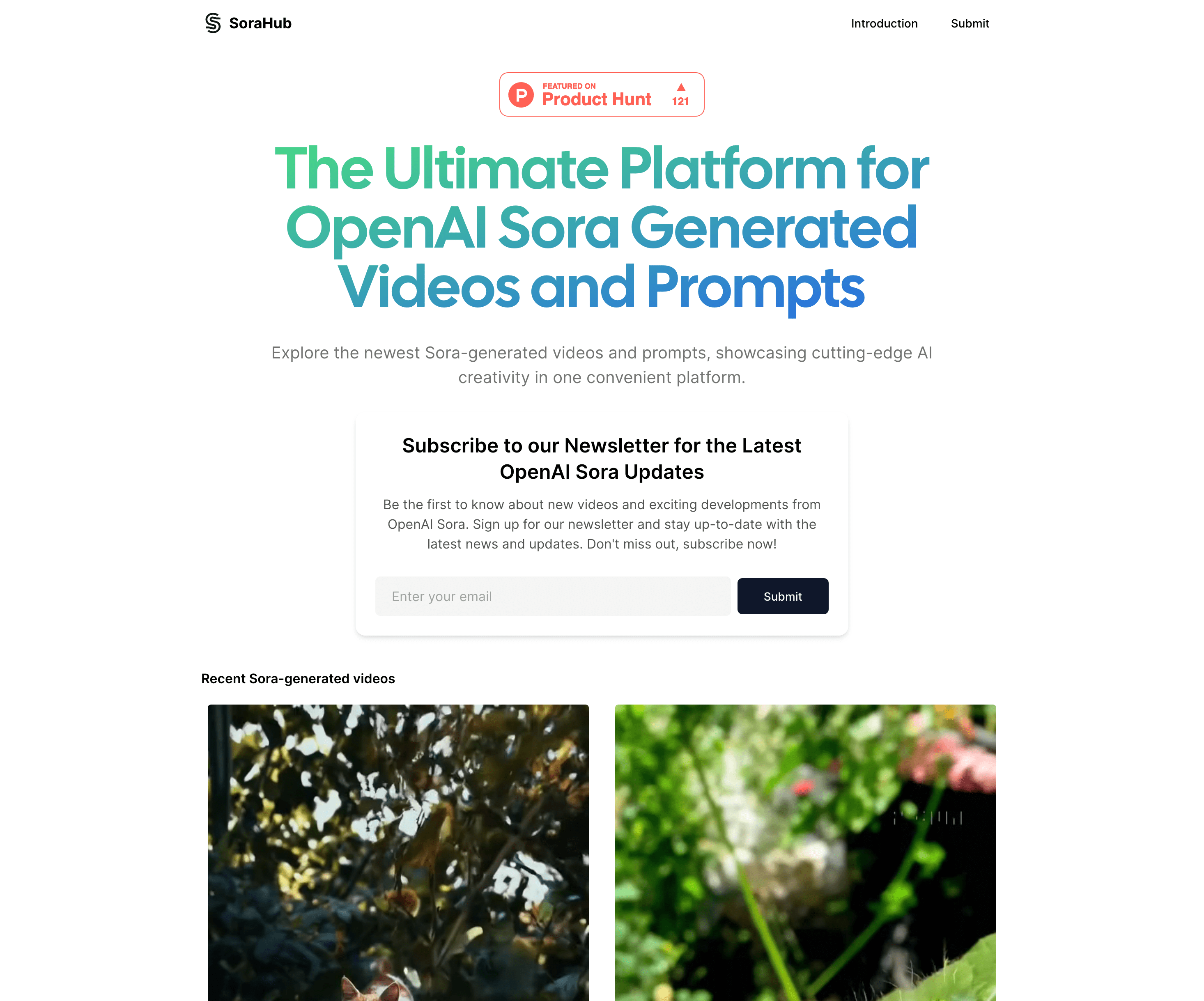 SoraHub - Latest Sora Generated Videos and Prompts screenshot