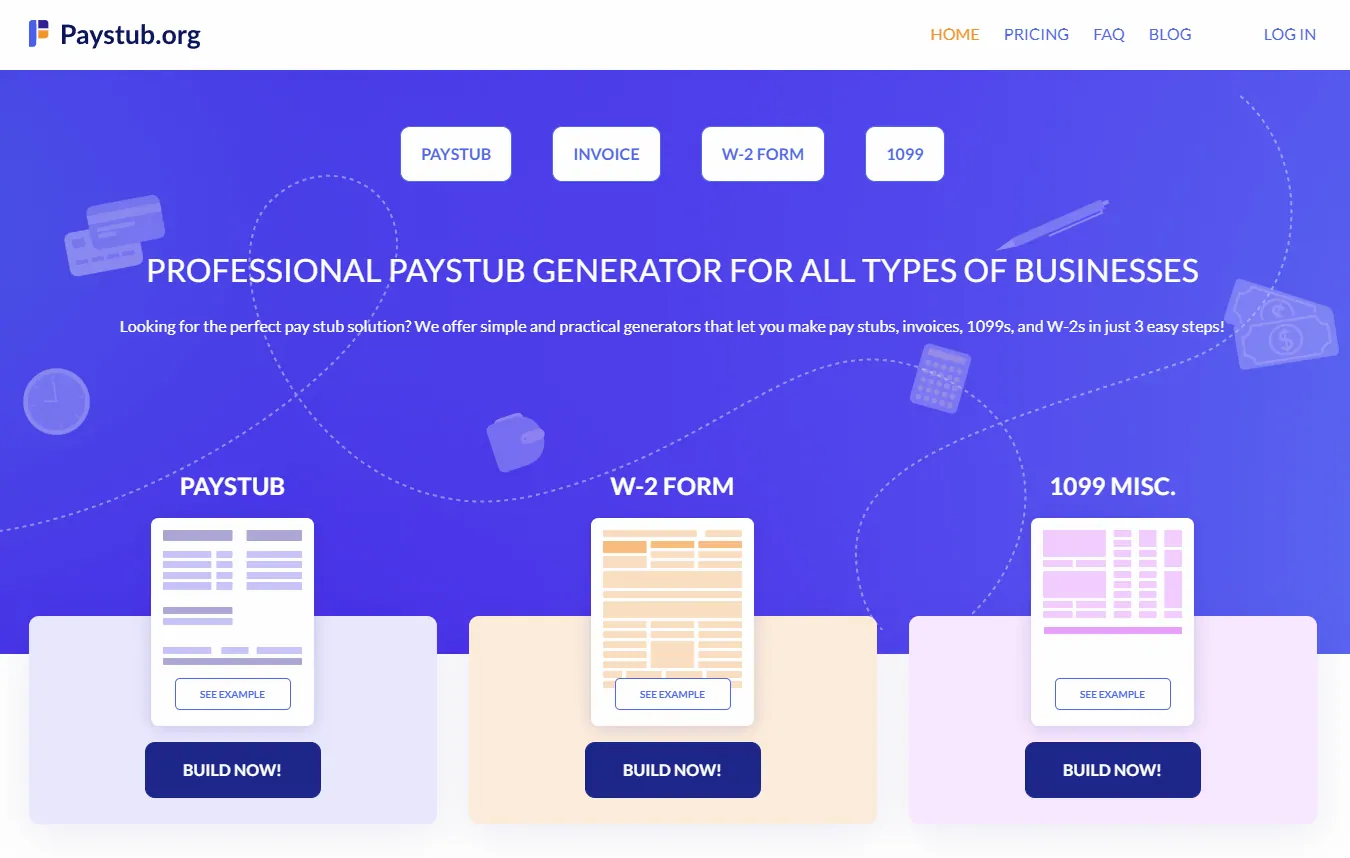 Paystub.org - Generator for All Types of Businesses screenshot