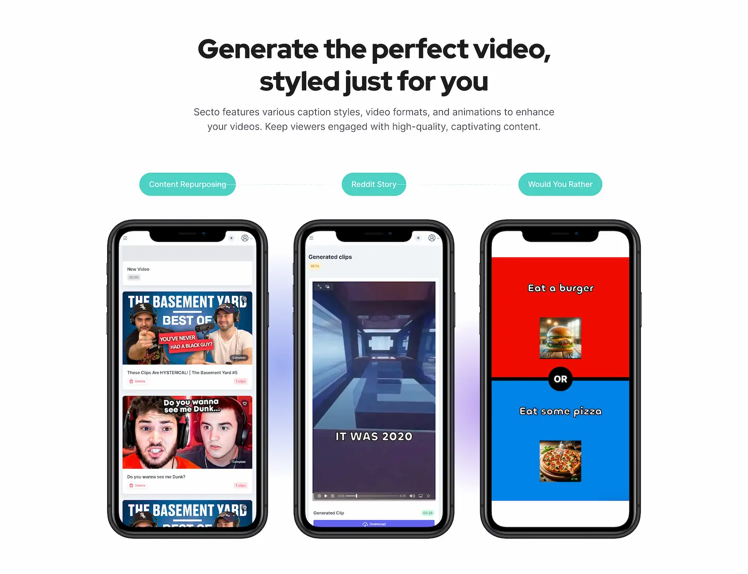 Secto - AI text to speech video for viral marketing