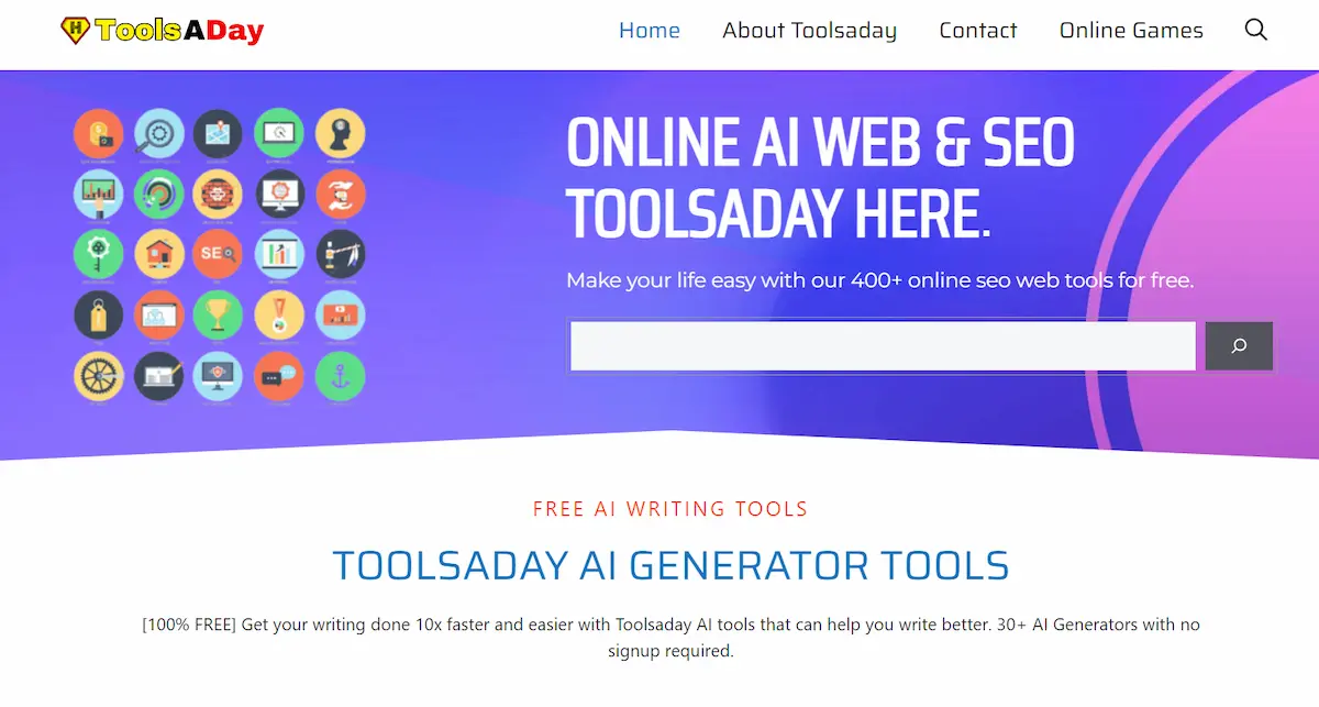 Tools A Day - Free AI SEO Tools screenshot