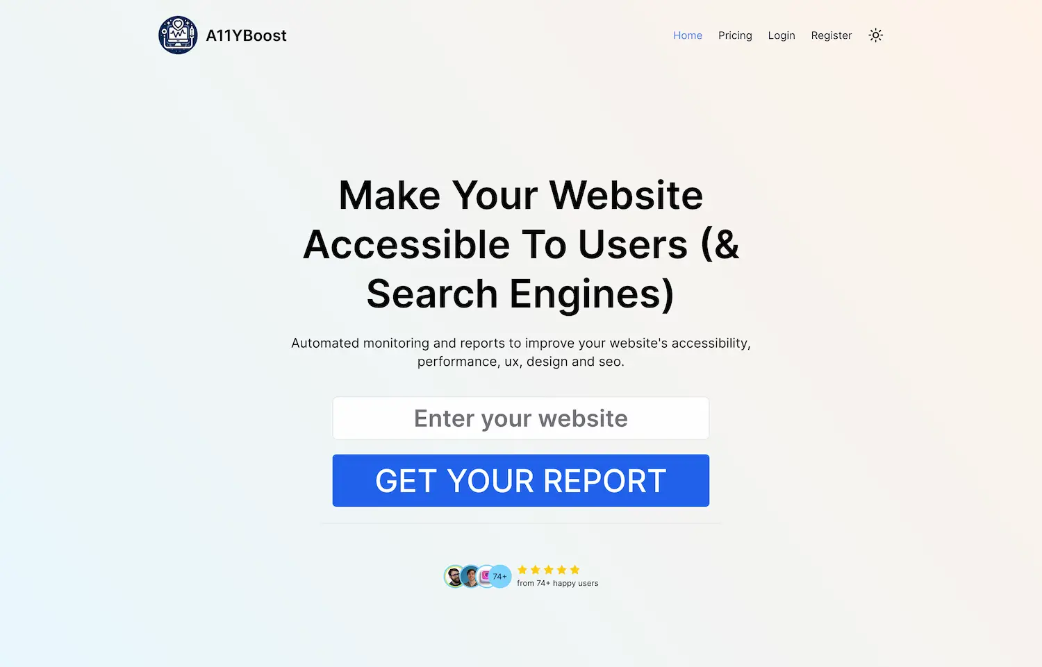 A11yBoost - AI website monitoring screenshot