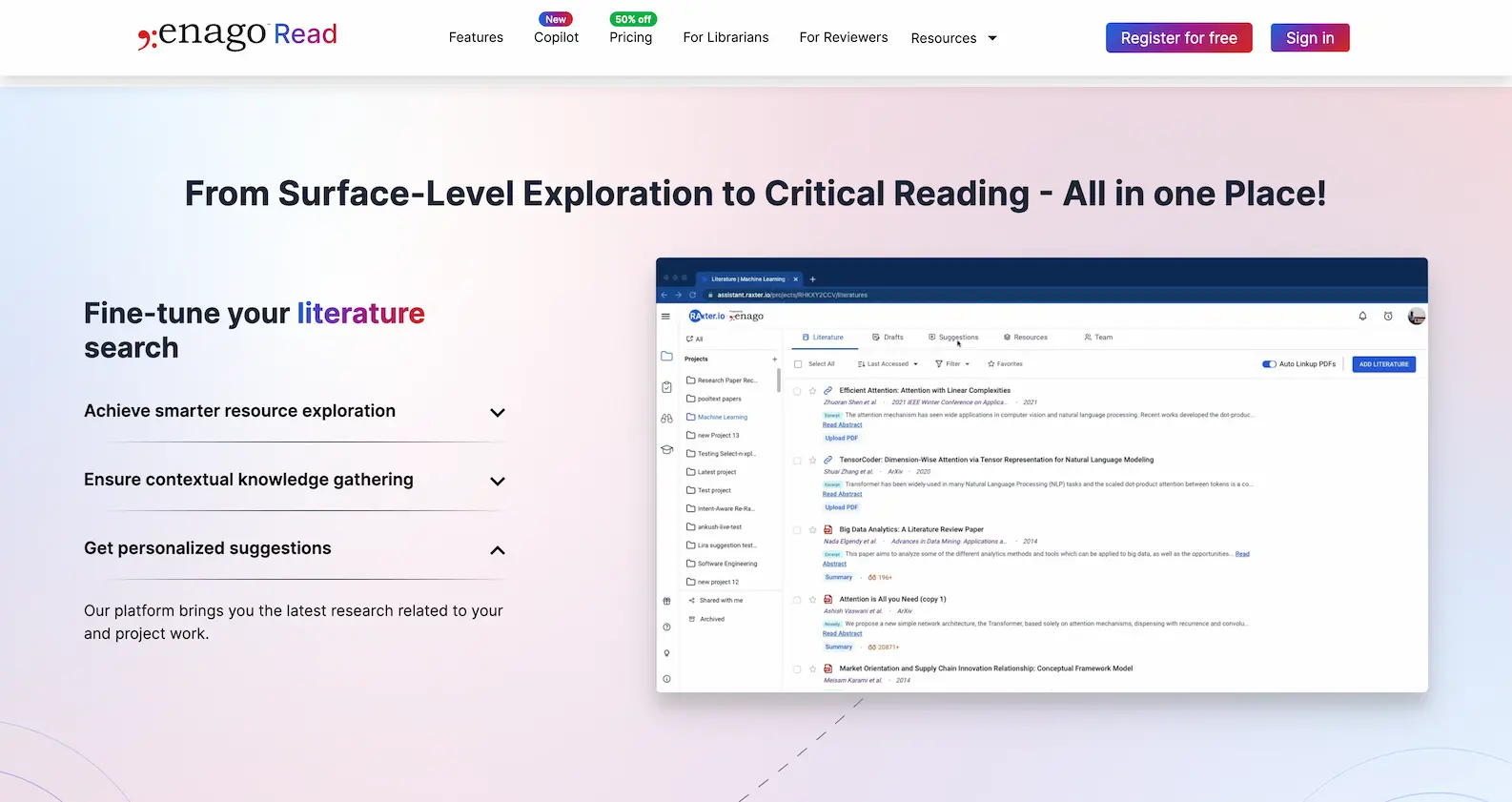 Enago Read AI Research Assistant Features