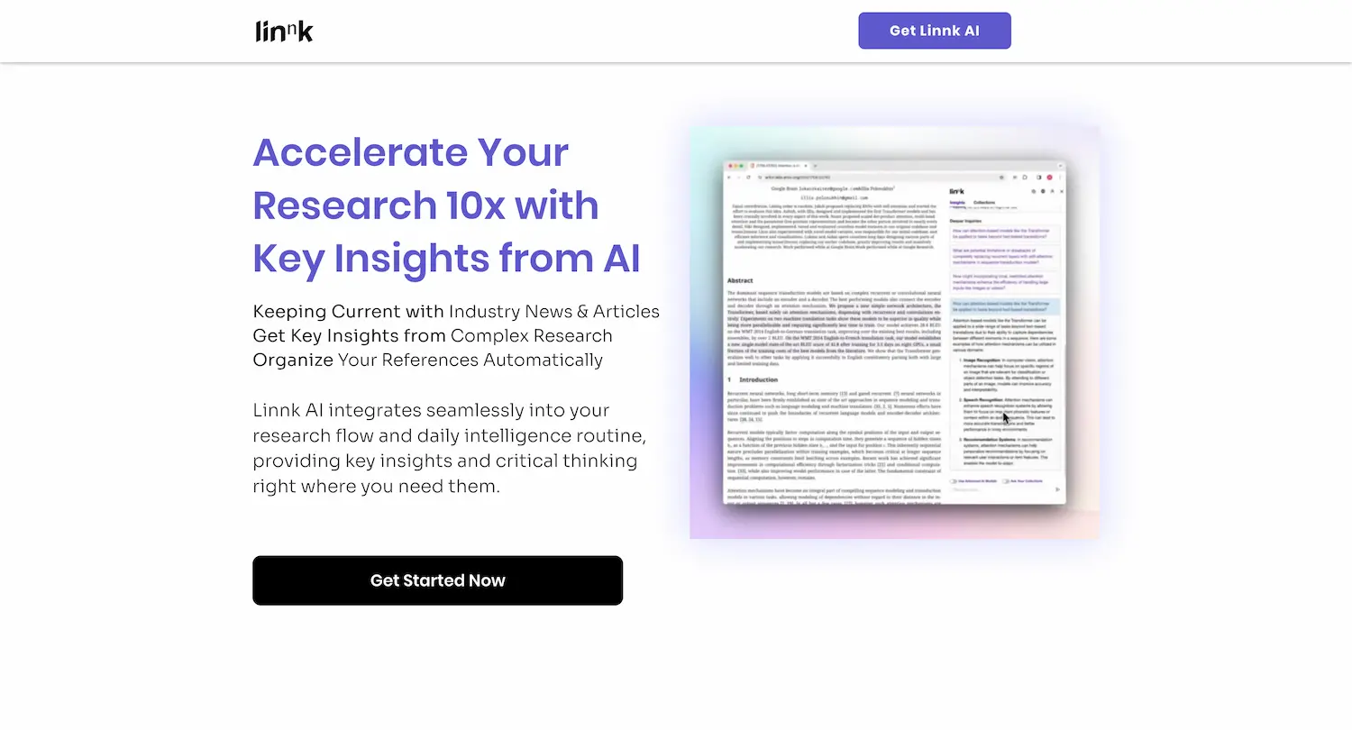 Linnk AI - Instant Insight, Summary, and Answers for Professionals screenshot