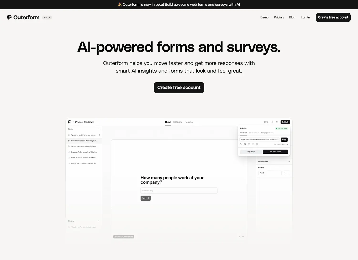 Outerform screenshot