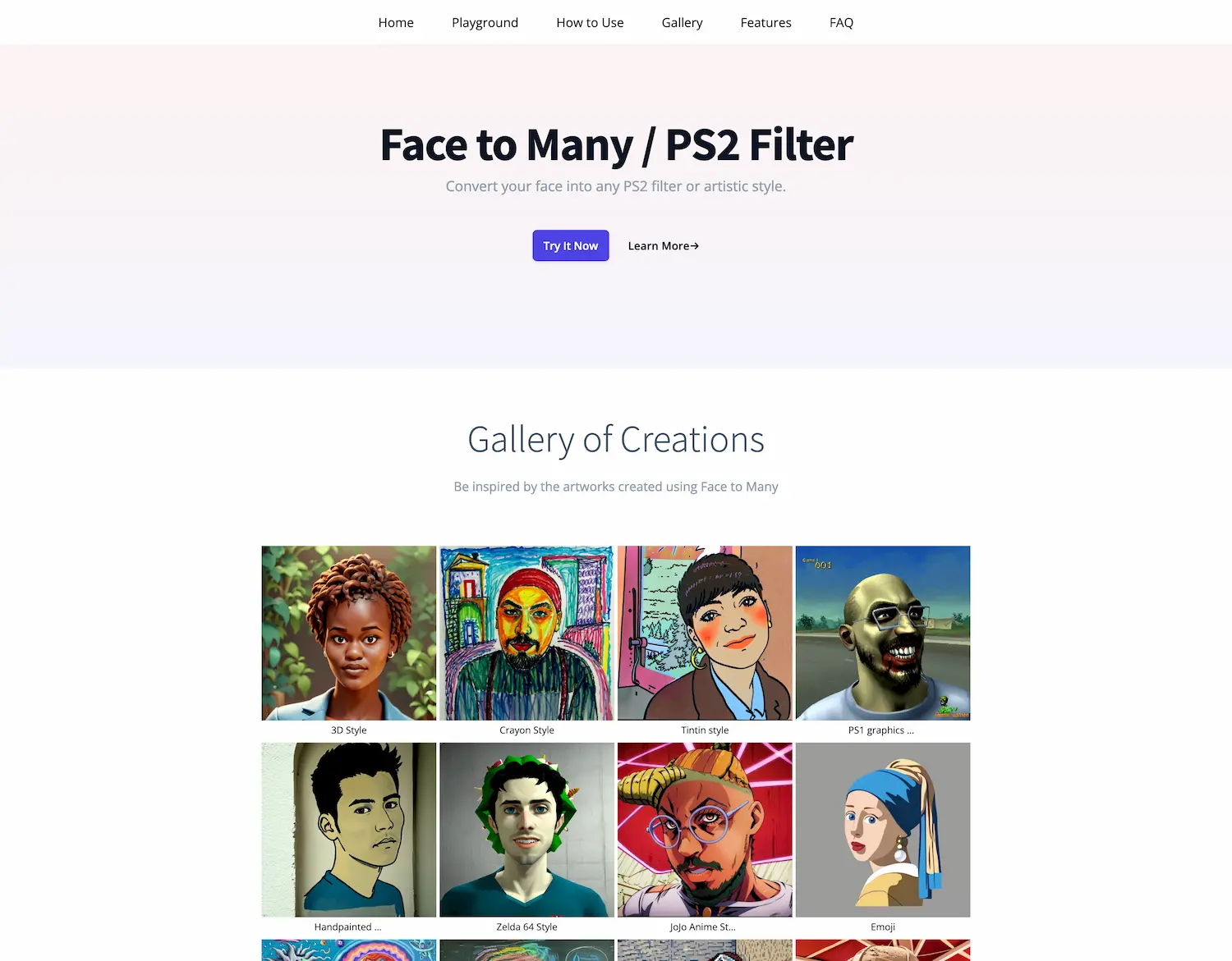 Face-to-Many Official website
